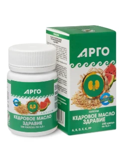Масло кедровое «Здравие», капсулы, 100 шт. Арго