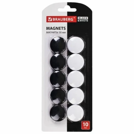 Фото для Магнит для доски 3см (10шт.) BRAUBERG BLACK&WHITE