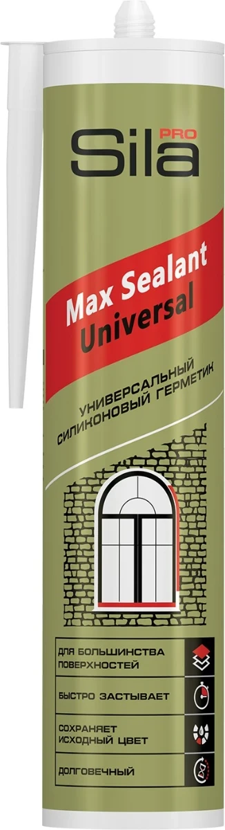 Фото для Универсальный силиконовый герметик Sila PRO Max Sealant Universal, белый, 280мл