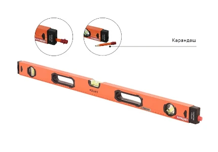 Фото для Уровень с карандашом 600 мм,магнитный,3 глазка,1мм/м,серия Кулибин,Sturm!