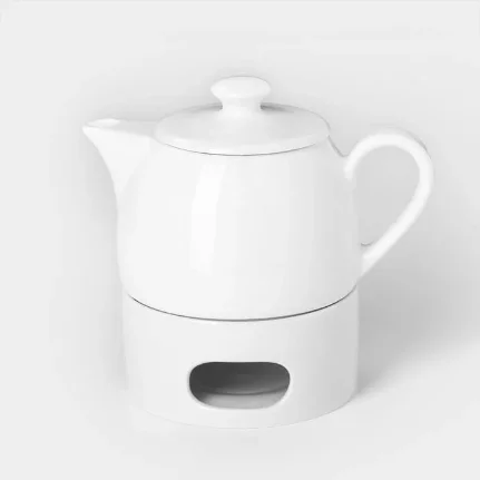 Фото для Набор для чая фарфоровый «Практик», 2 предмета: чайник 400 мл с подогревом, 1768867
