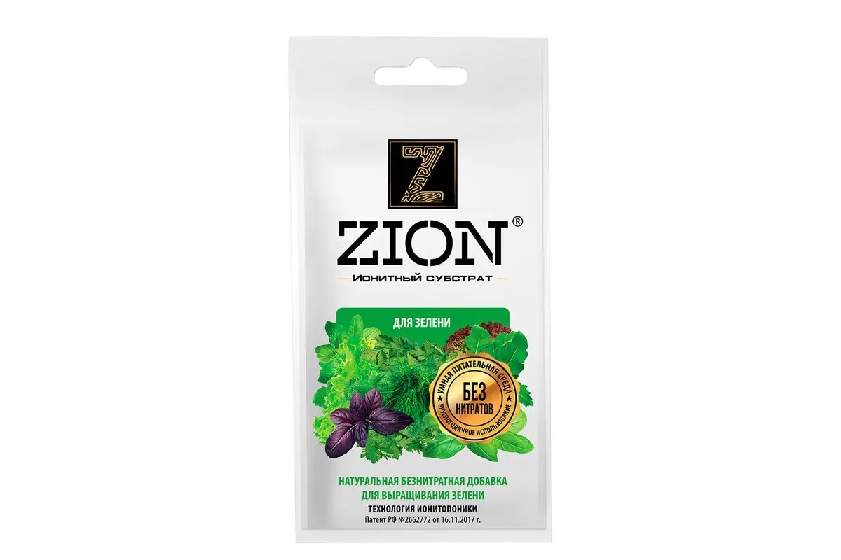Ионитный субстрат Цион (ZION) для выращивания зелени, 30г