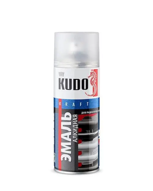 Алкидная эмаль KUDO-5102 для радиаторов отопления белая матовая, 520 мл