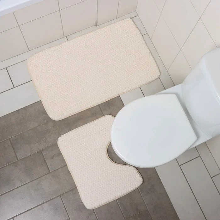 Набор ковриков 2 шт для ванны и туалета SAVANNA "Луи", 50х80, 40х50 см цвет светло-бежевый