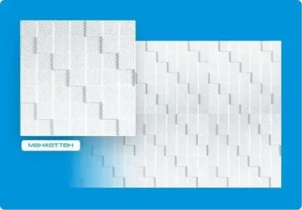 Фото для Плита потолочная инжекционная Манхэттен 3D-потолок белая 50х50, "Формат"
