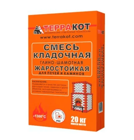 Фото для Смесь кладочная глино-шамотная Терракот, 20кг