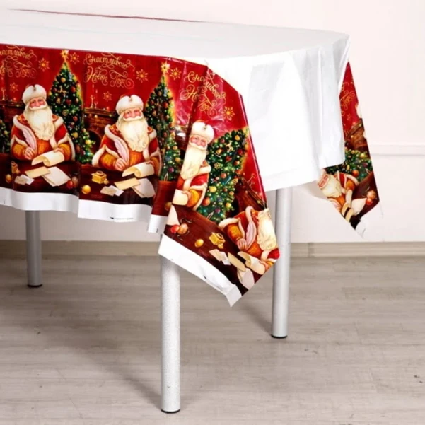 Фото для Скатерть одноразовая «С новым годом» 137 х 180 см, в ассортименте