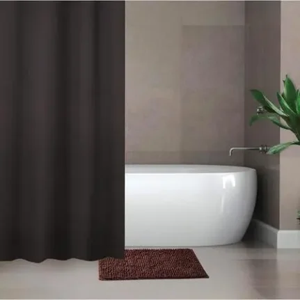 Фото для Набор для ванной комнаты "Комфорт" (штора 180?180 см, ковёр 40?60 см) коричневый, 5235769