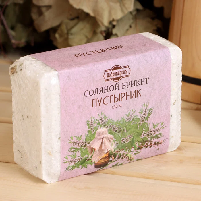 Соляной брикет "Пустырник" с алтайскими травами, 1,35 кг "Добропаровъ"