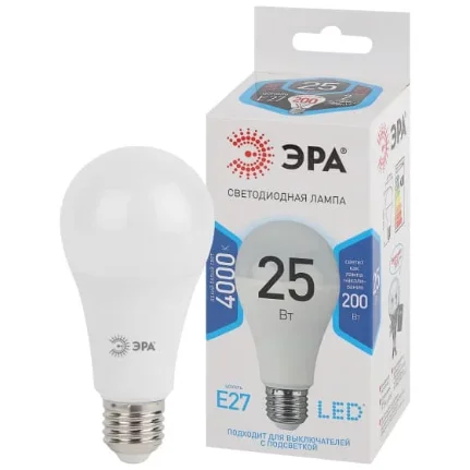 Фото для Лампочка светодиодная ЭРА STD LED A65-25W-840-E27 E27 / Е27 25Вт груша нейтральный белый свет