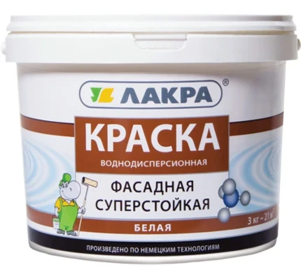 Фото для Краска Лакра фасадная суперстойкая белая 14кг