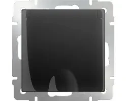 Фото для Розетка Werkel влагозащищенная с заземлением с защит. крышкой и шторками черный матовый WL08-SKGSC-01-IP44, W1171208