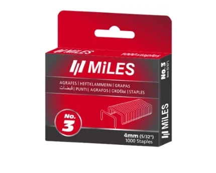 Фото для Скобы для степлера MILES, тип 53 4 мм N3-4mm 1000 шт