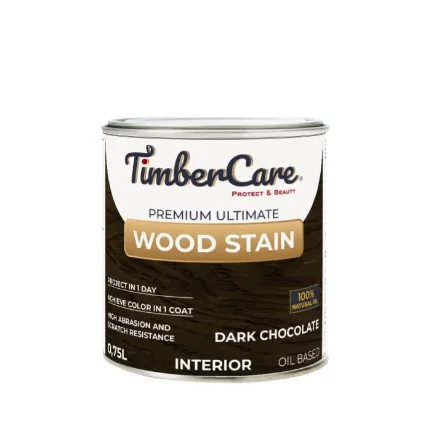 Фото для Масло тонирующее TIMBERCARE Wood Stain 2в1, темный шоколад 0,75л, 350090