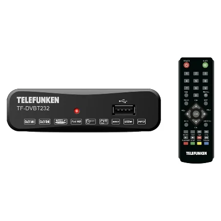 Фото для Цифровой ресивер DVB-T2 Telefunken TF-DVBT232 DVB-T, DVB-T2, DVB-C, HDMI, USB, TimeShift, пластиковый корпус