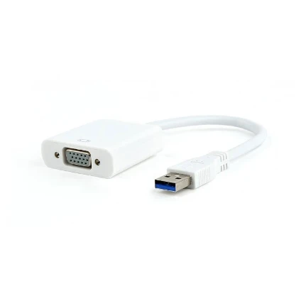 Фото для Переходник USB 3.0 --> VGA Cablexpert AB-U3M-VGAF-01-W, белый