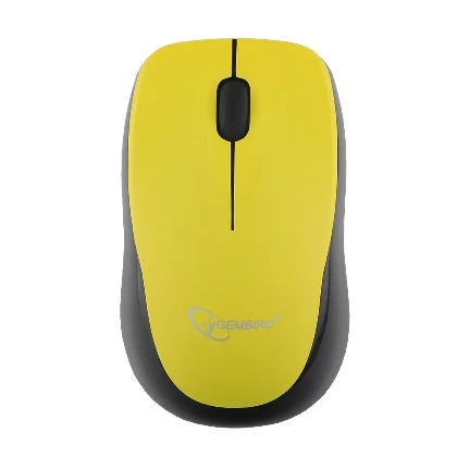 Фото для Мышь беспроводная Gembird MUSW-360-LM, 2.4ГГц, лазерный лимон, 2 кнопки+колесо-кнопка, 1000 DPI, батарейки в комплекте, блистер