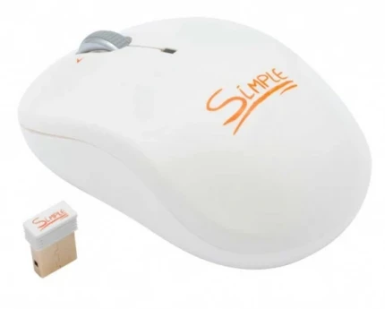 Фото для Мышь беспроводная CBR Simple S5 White, оптика, 2,4Ггц, 1600dpi, эргон., глянец, прав.-лев. scroll, USB, S5 White