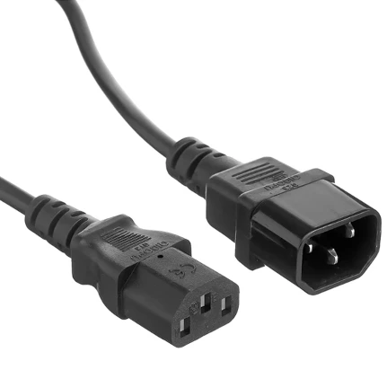 Фото для Кабель питания монитор-компьютер 1.8m ExeGate Power EC-1,8P (IEC 320 C13->C14, VDE-250V-3*0.75mm2, медь, черный, 10A, 1.8м)