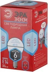 Фото для Лампа светодиодная ЭРА LED smd P45-6w-840-E14 ECO