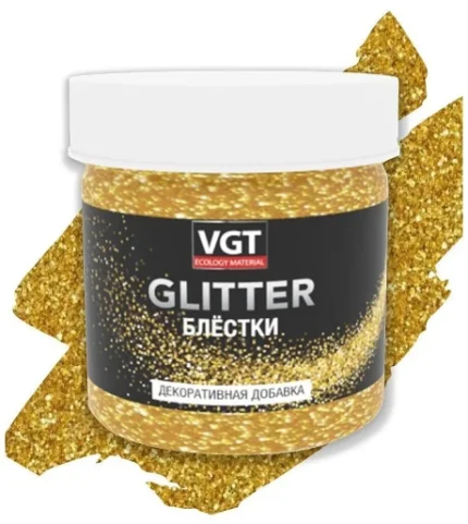 Фото для Декоративная добавка (блестки) VGT Glitter, 0,05 кг, золото