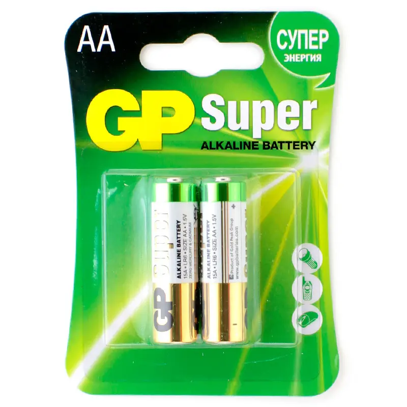 Батарейка Джи Пи 2шт Супер энергия АА GР15А-СR2*10