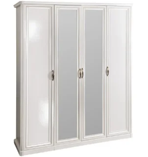 Фото для Шкаф "НАТАЛИ" 4-дверный (1+2+1) белый глянец