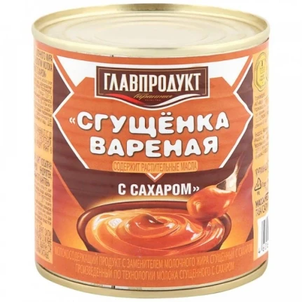 Фото для Продукт вареный молокосодержащий Главпродукт 380г с сахаром 8.5% ж/б*20