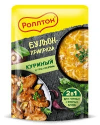 Фото для Бульон Роллтон 100гр 2в1 куринный с пряностями*24