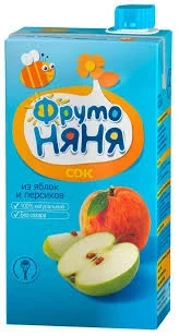 Фото для Сок ФрутоНяня 500мл яблоко/персик*12