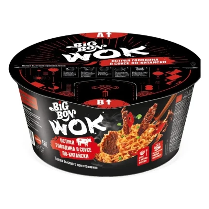 Фото для Лапша Биг Бон Вок 85гр острая говядина в соусе по-китайски*24
