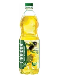 Фото для Масло Слобода 1л подсолнечное рафинированное с добавл оливкового*15