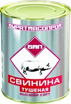 Фото для Свинина тушеная Бурятмяспром 338г ГОСТ 54033-2010 ж/б*30