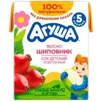 Фото для Сок Агуша 200мл яблоко/шиповник с 5-ти месяцев*18