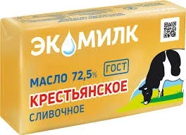 Фото для Масло сливочное Экомилк 330гр 72,5% Крестьянское*8