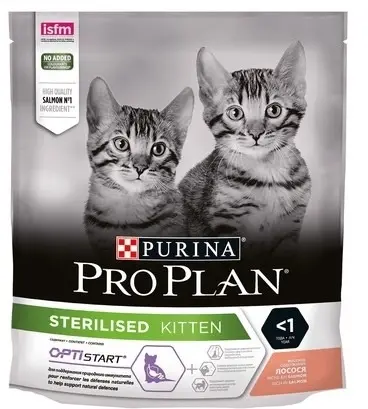 Про План Sterilised сухой корм для стерилизованных котят с лососем, 400 г