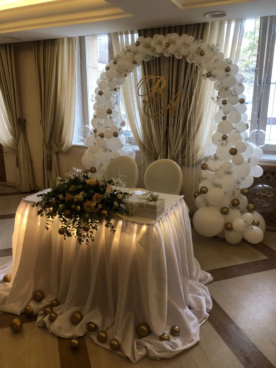 Как украсить зал на свадьбу шарами: оформление свадебного зала воздушными шарами своими руками