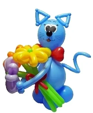Фигурки из шариков: Фигура котенка из воздушных шаров 80 см.
