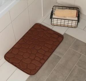 Фото для Коврик для ванной флис 40х60 см ГАЛЬКА коричневый