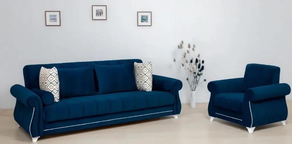 Комплект мягкой мебели "Роуз" чернильно-синий