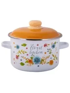 Фото для Кастрюля эмалированная 4,0 л FLORAL kitchen TM Appetite