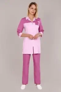 Фото для Костюм мед. жен. 161ТСА цв.(пепел. роза+брусн), р.44/164 РАС(ЧЗ)