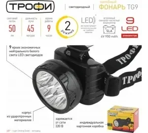 Фото для Фонарь налобный аккум Трофи ТG9