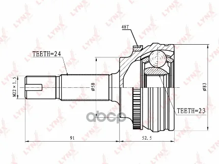 Фото для Шрус To [To-35a48] 23x58x24 Lynx Co-7500a Bb/Funcargo/Platz/Vitz LYNXauto арт. CO-7500A