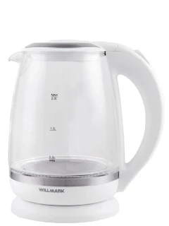Фото для Чайник WILLMARK WEK-2005G Стекло БЕЛЫЙ (2,0л,LED-подсв)