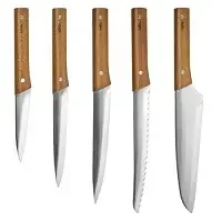 Фото для Набор ножей LARA LR05-15 (5шт,дерево,сталь,лазерная грав)