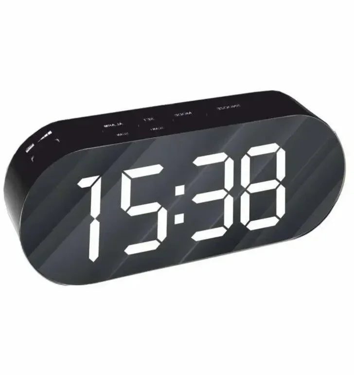 Часы электр.SA-8518 (светодиод,зерк.дисплей,будильник,радио)