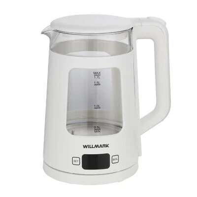 Фото для Чайник WILLMARK WEK-1720DW Стекло в белом корпусе (1.7л,STRIX,5 ТЕМПЕР.РЕЖ,сенсор)