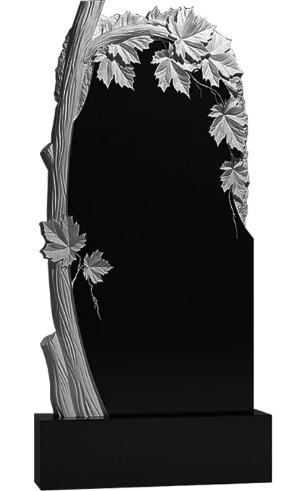 Фото для Гранитные памятники вертикальные резные черные ВАР-145 "Клен" (премиум-класс)