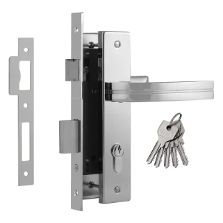 Замок для входных и межкомнатных дверей 106-70 на планке(хром)